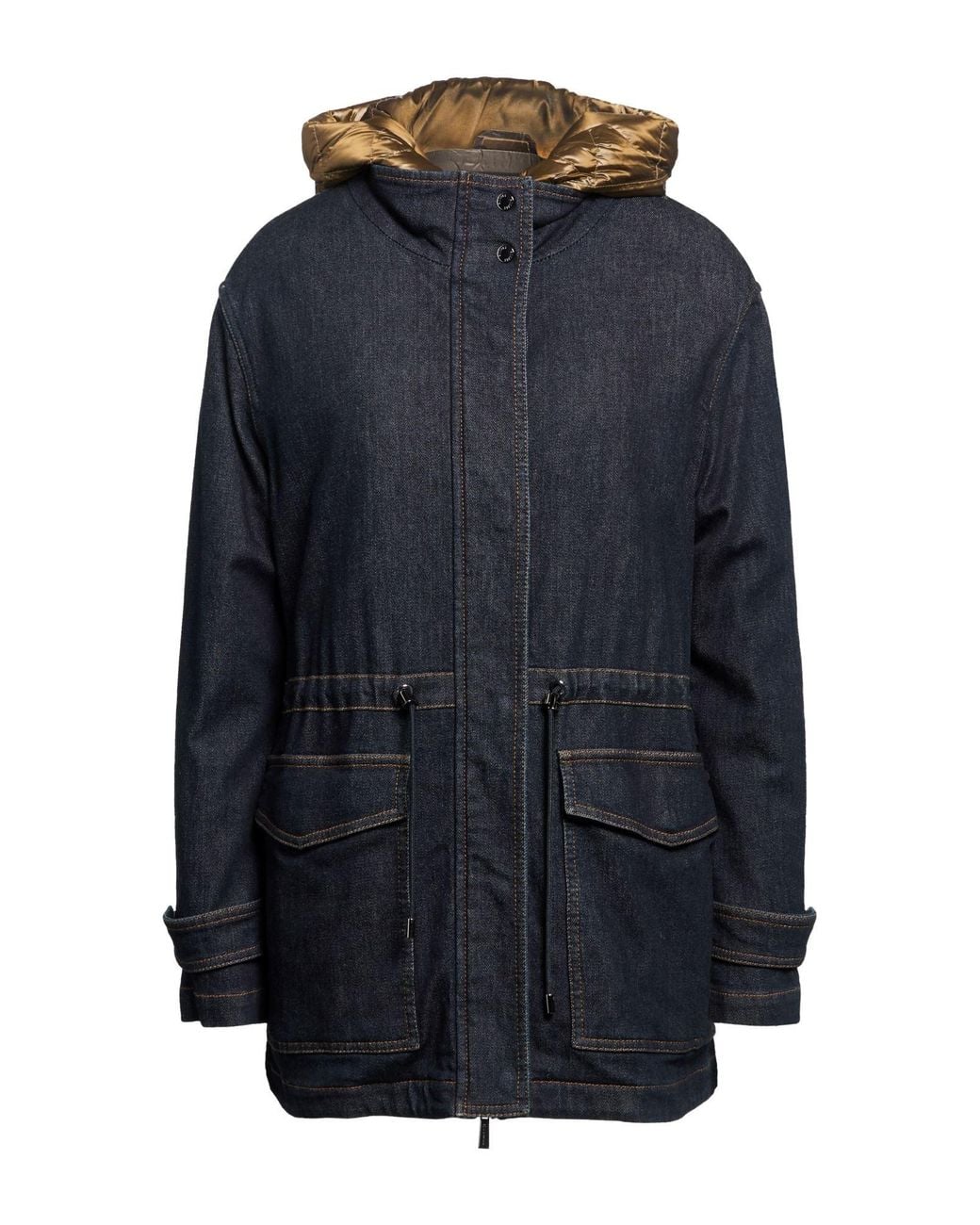 Moorer Blue Denim Outerwear Cotton, Cashmere, Elastane, Polyamide