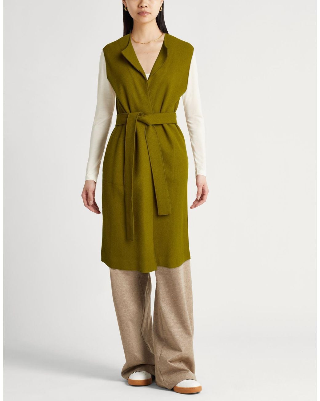 Niu Green Overcoat & Trench Coat