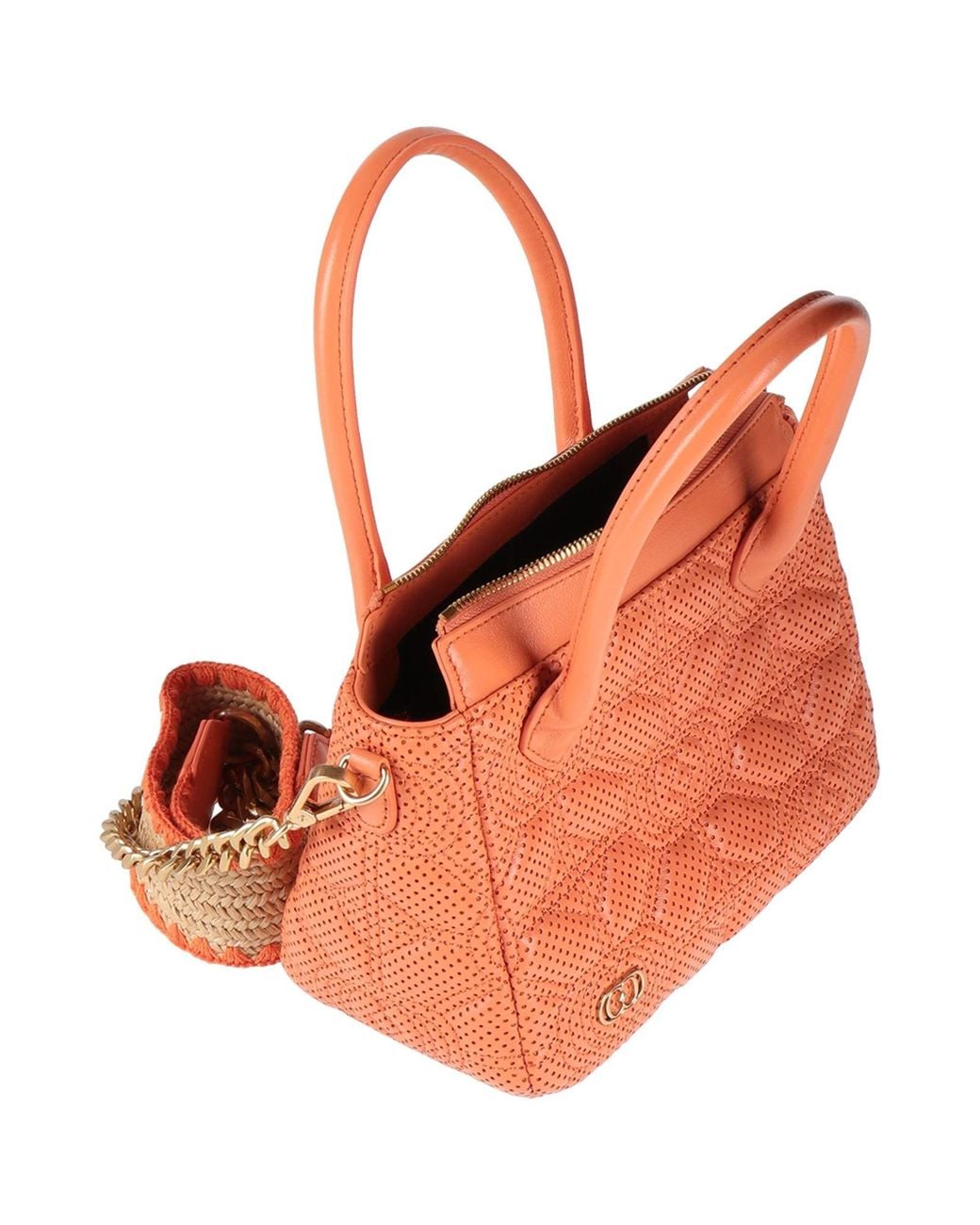La Carrie Orange Handbag Leather