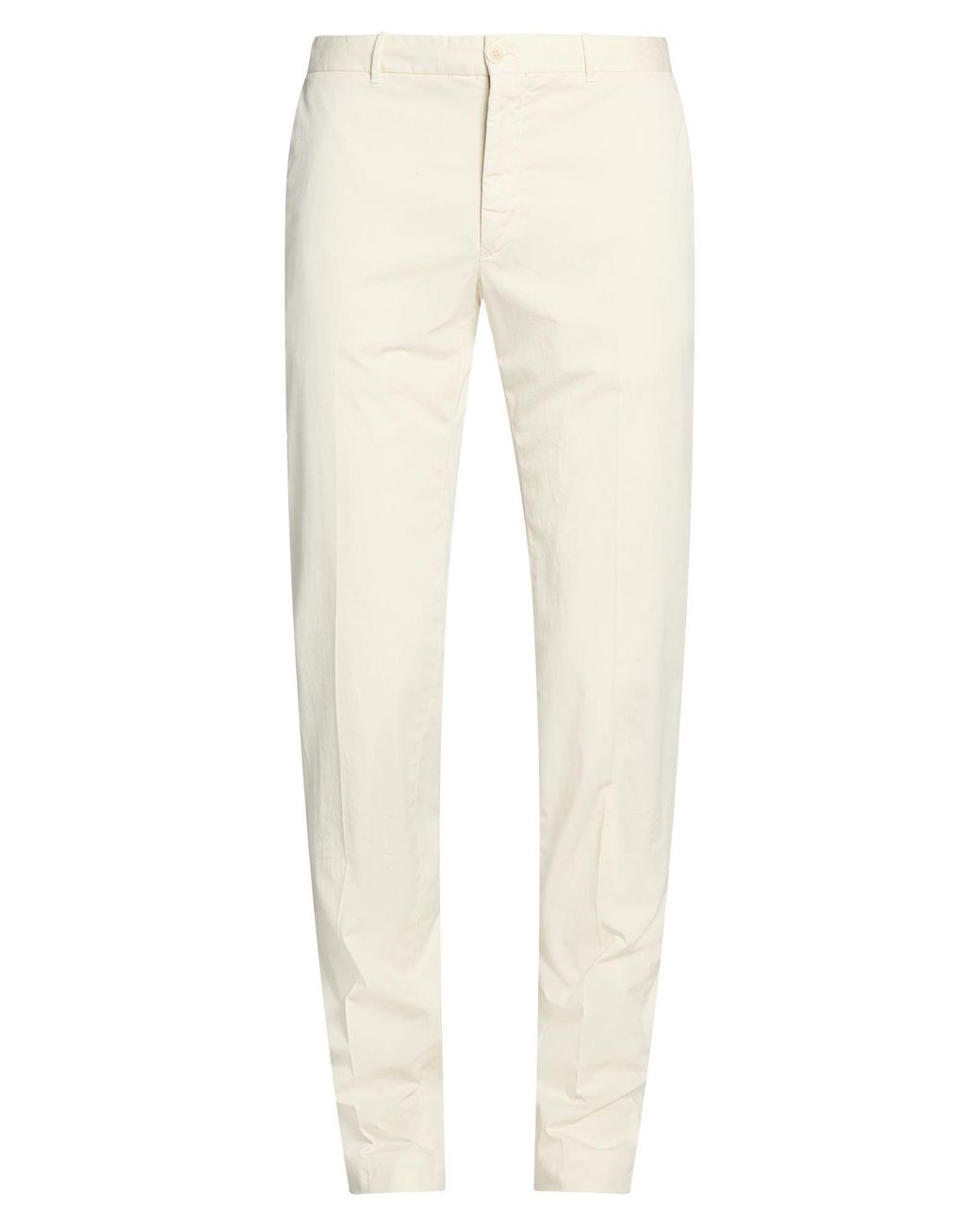 Incotex White Cream Pants Cotton, Elastane for men