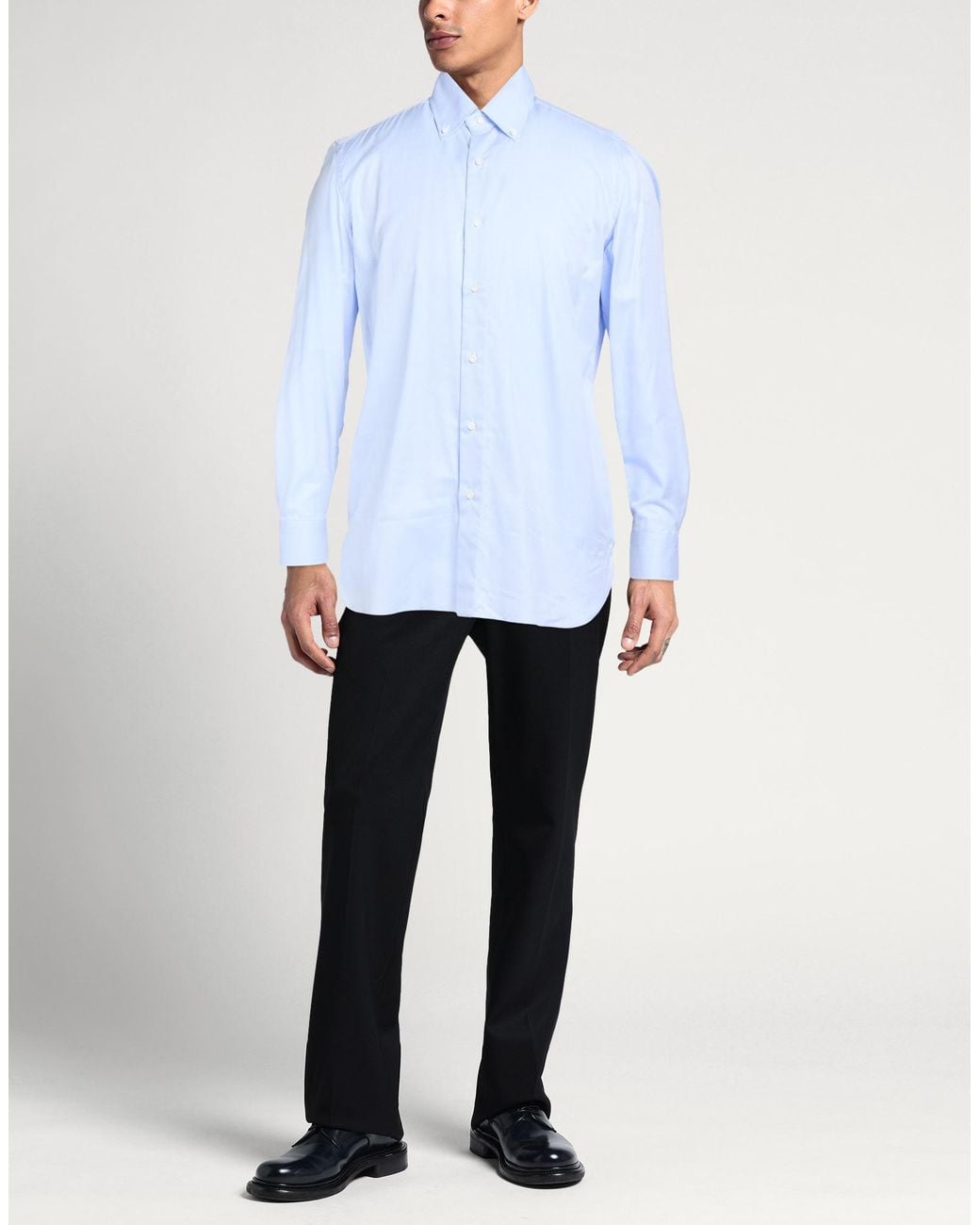 Luigi Borrelli Napoli Blue Shirt for men
