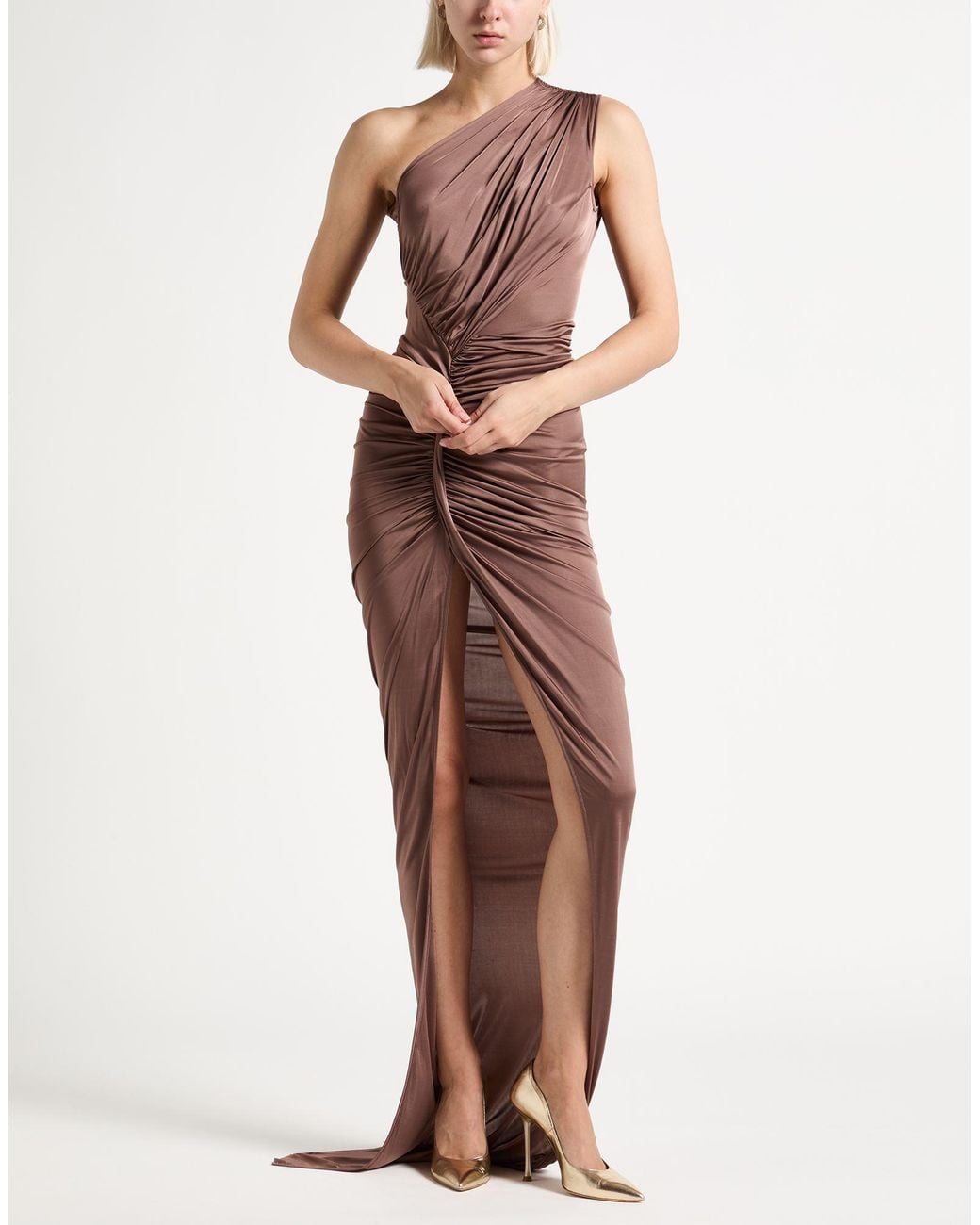 Rick Owens Brown Antique Rose Maxi Dress Viscose