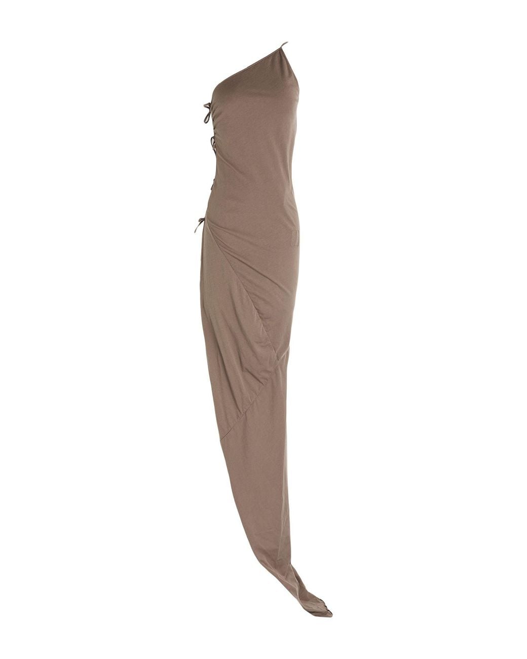 Rick Owens Brown Khaki Maxi Dress Cotton