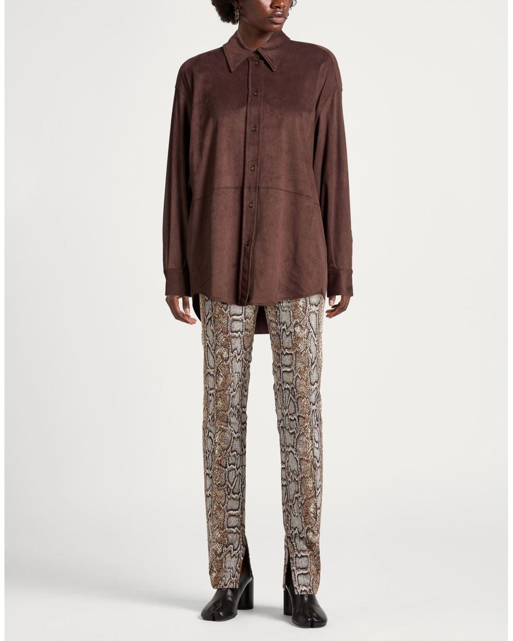Ottod'Ame Brown Shirt Polyester, Elastane