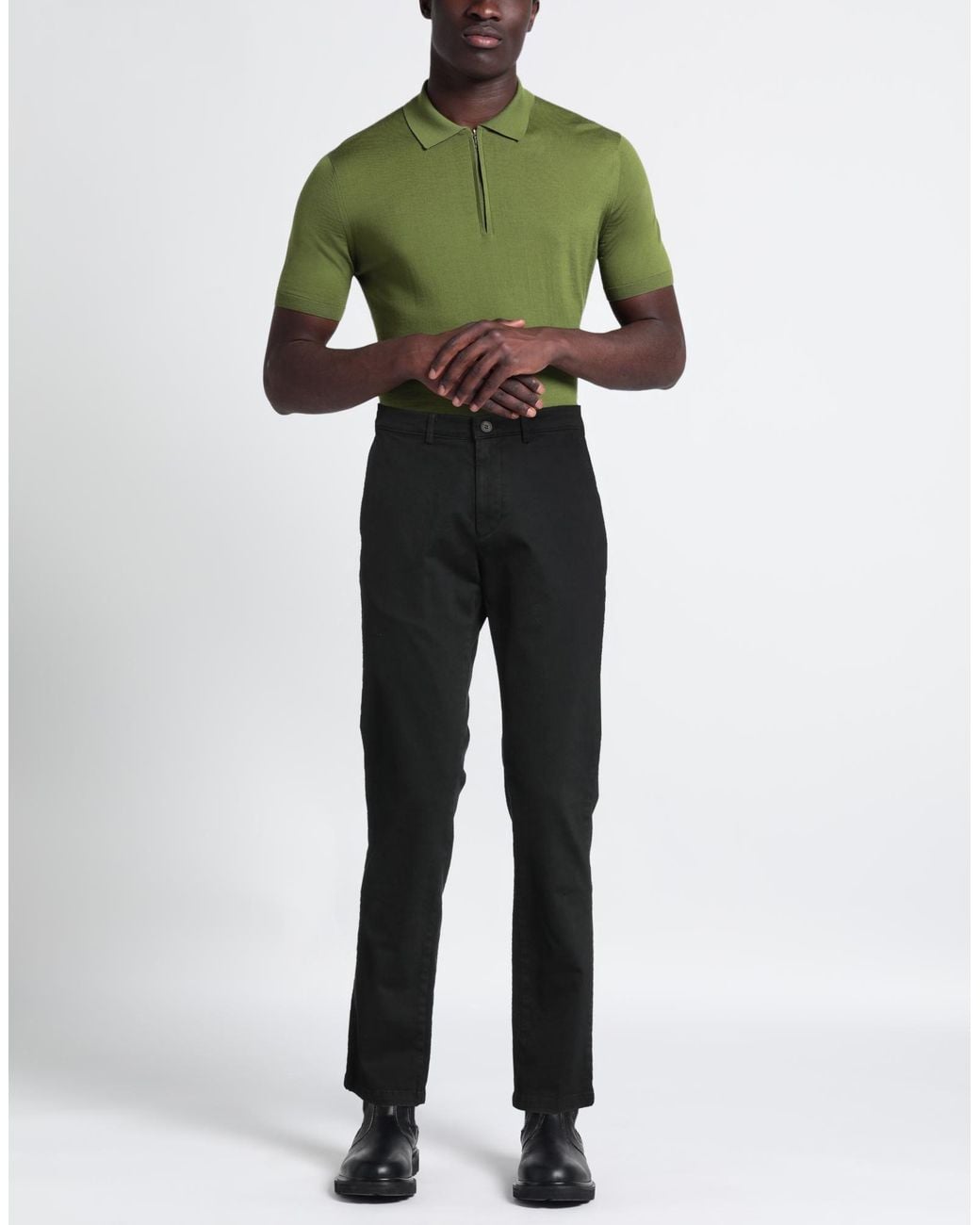 Lyle & Scott Black Pants Cotton, Elastane for men