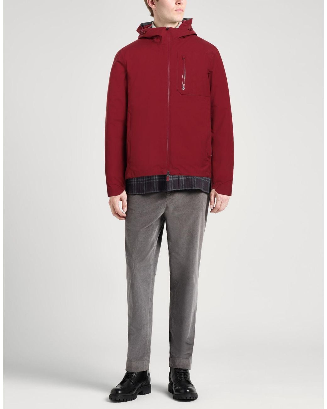 Herno Red Burgundy Puffer Polyester, Ptfe for men