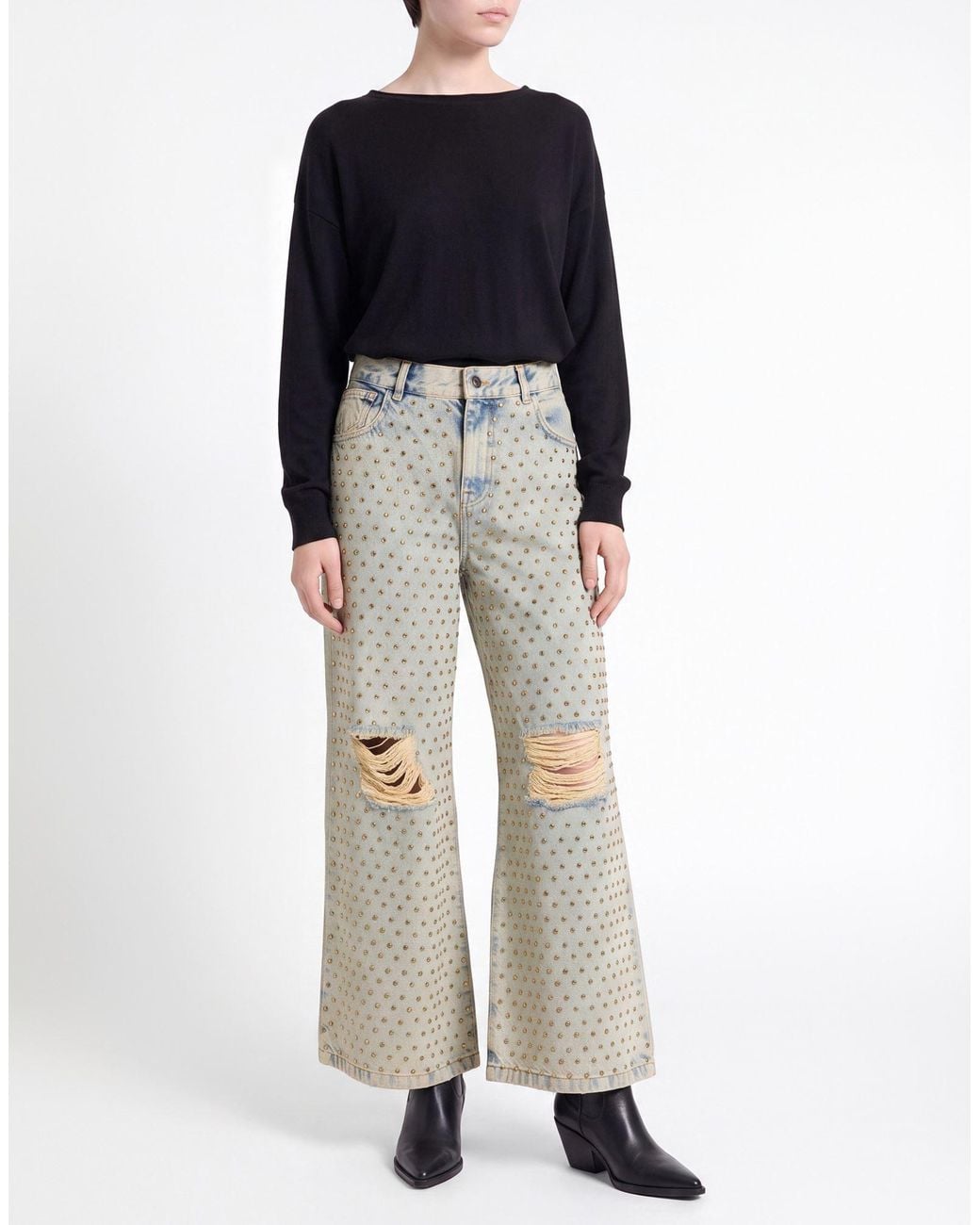 8pm Gray Jeans Cotton