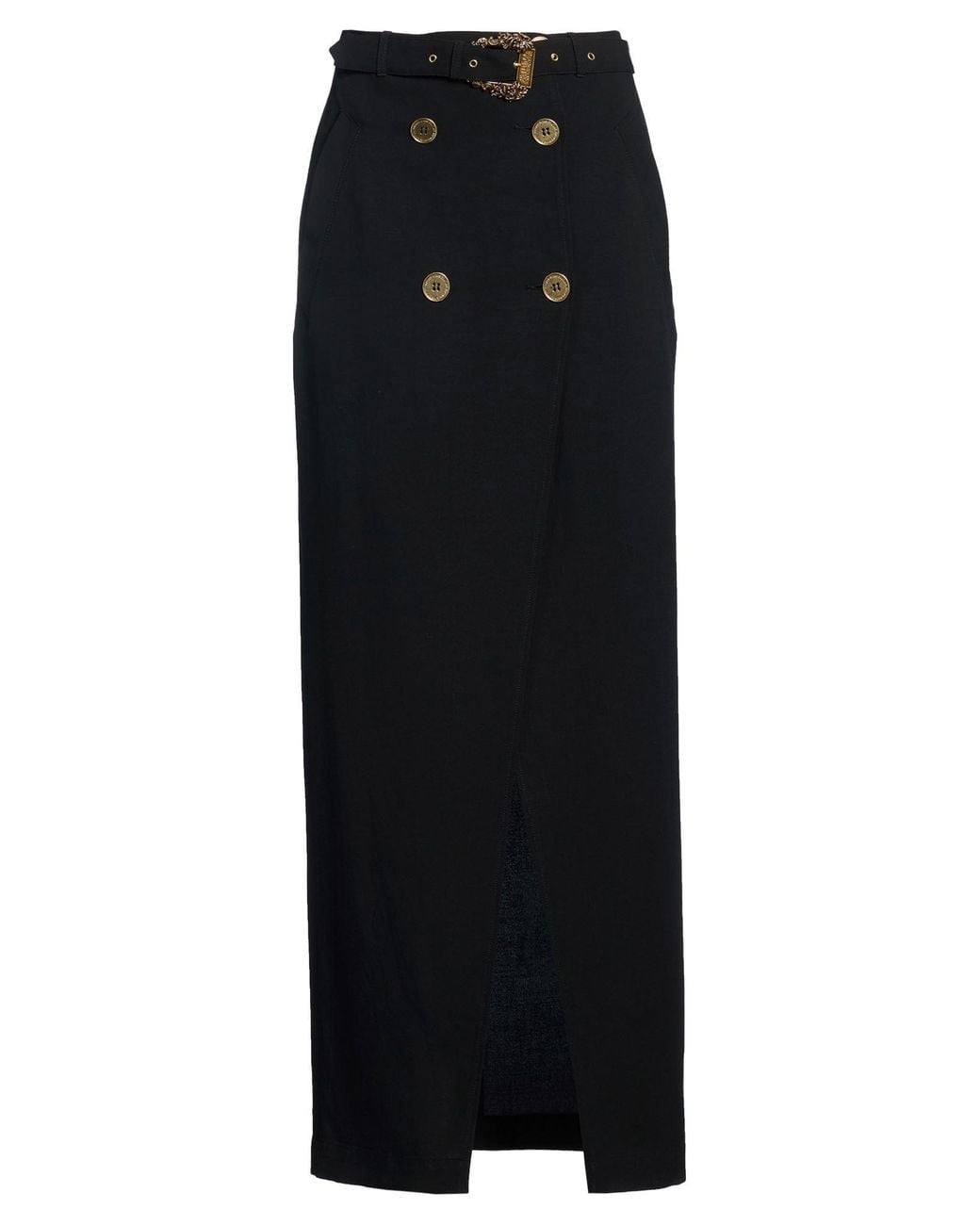 Versace Jeans Couture Black Maxi Skirt Viscose, Linen