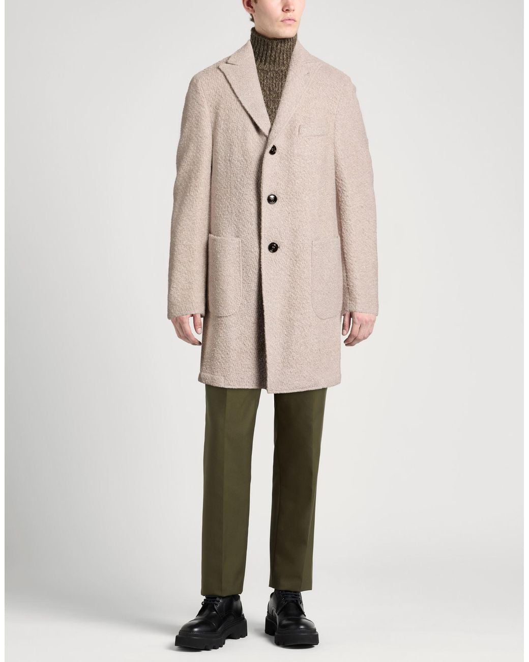 Tombolini Natural Light Coat Polyester, Viscose, Wool for men