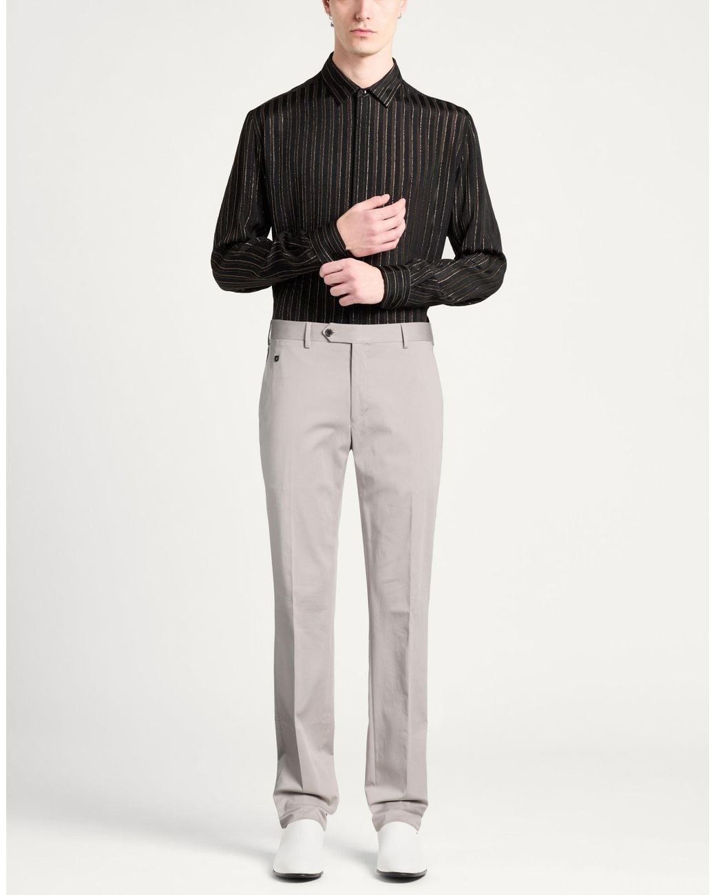 Ferragamo Gray Pants Cotton, Elastane for men