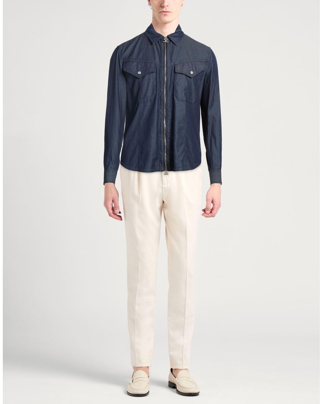 Ferragamo Blue Denim Outerwear Cotton for men