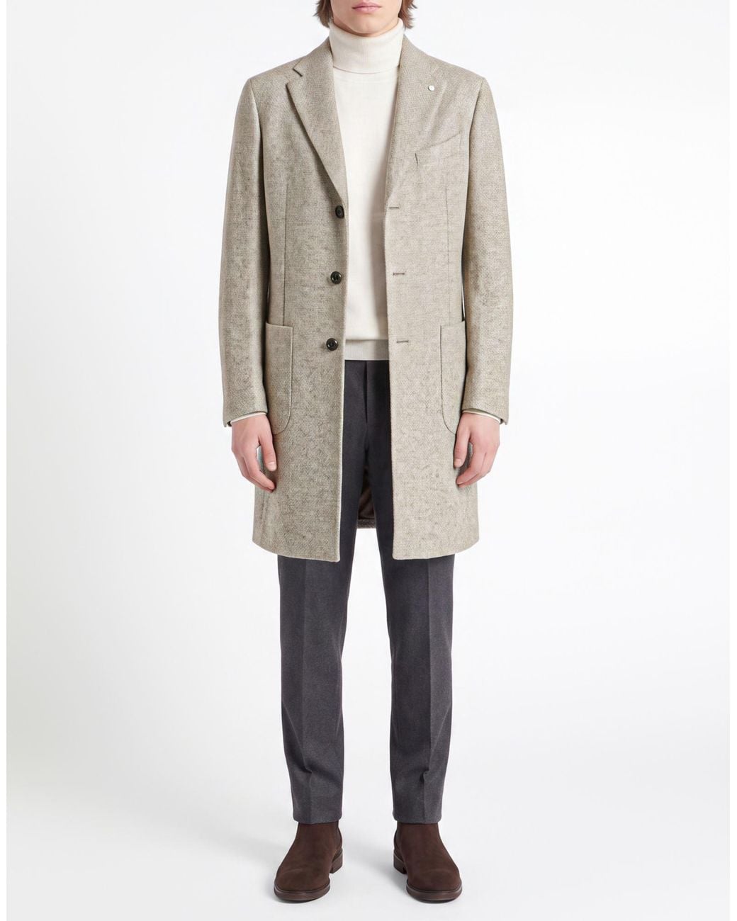 L.b.m. 1911 Natural Coat Polyester, Acrylic, Virgin Wool for men