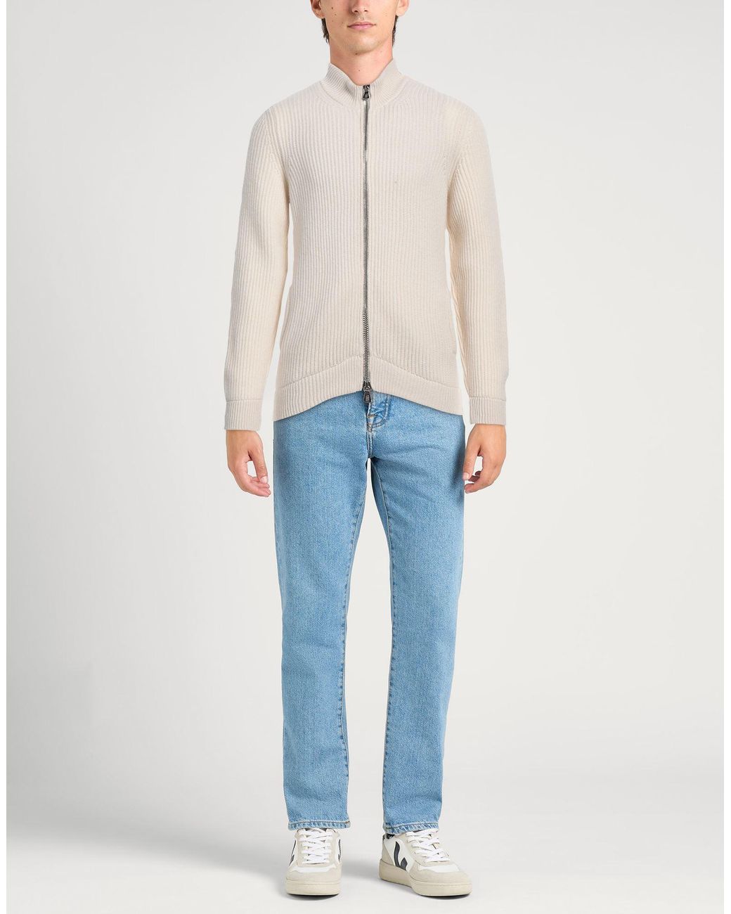 Fedeli Strickjacke in White für Herren