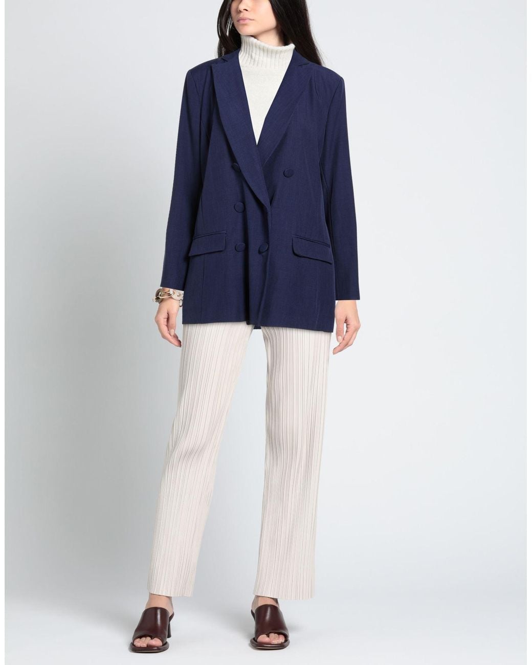 LANACAPRINA Blue Blazer Polyester, Elastane