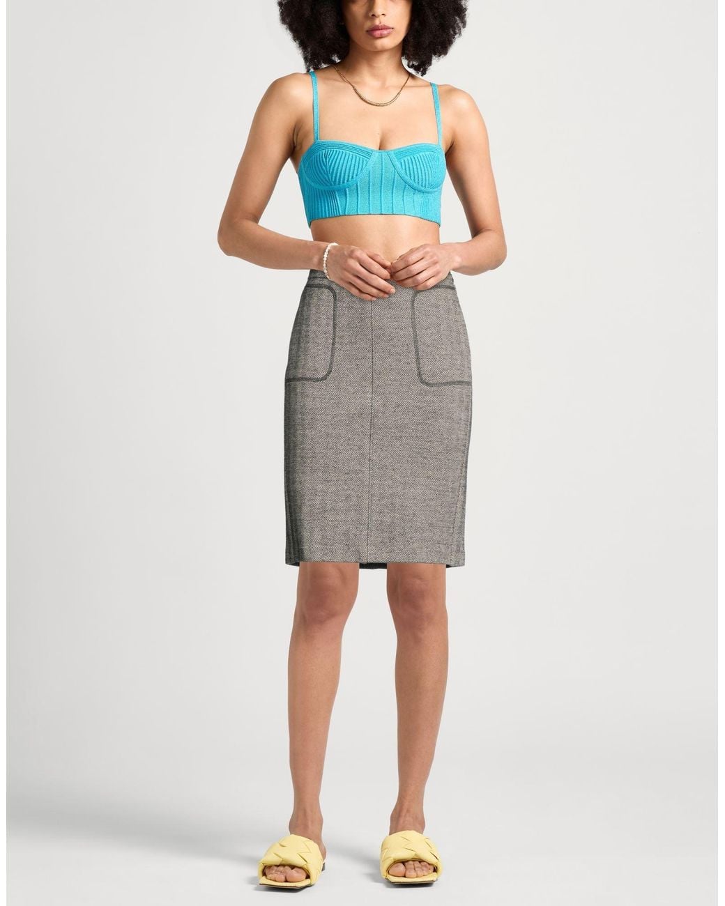 SEVENTY VENEZIA Gray Mini Skirt