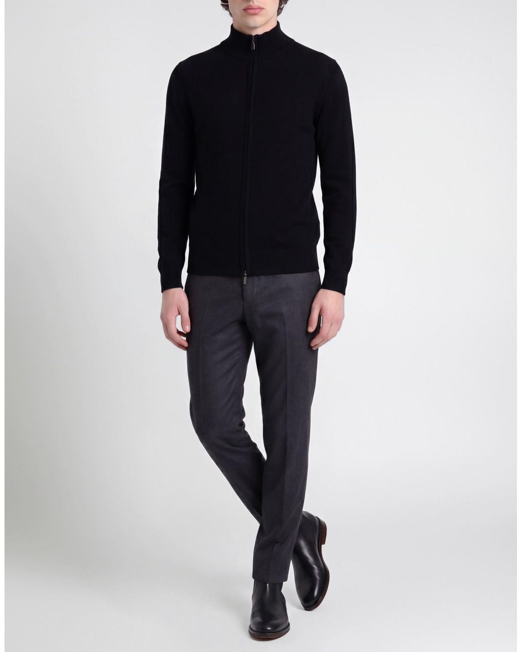 White Wise Black Cardigan for men