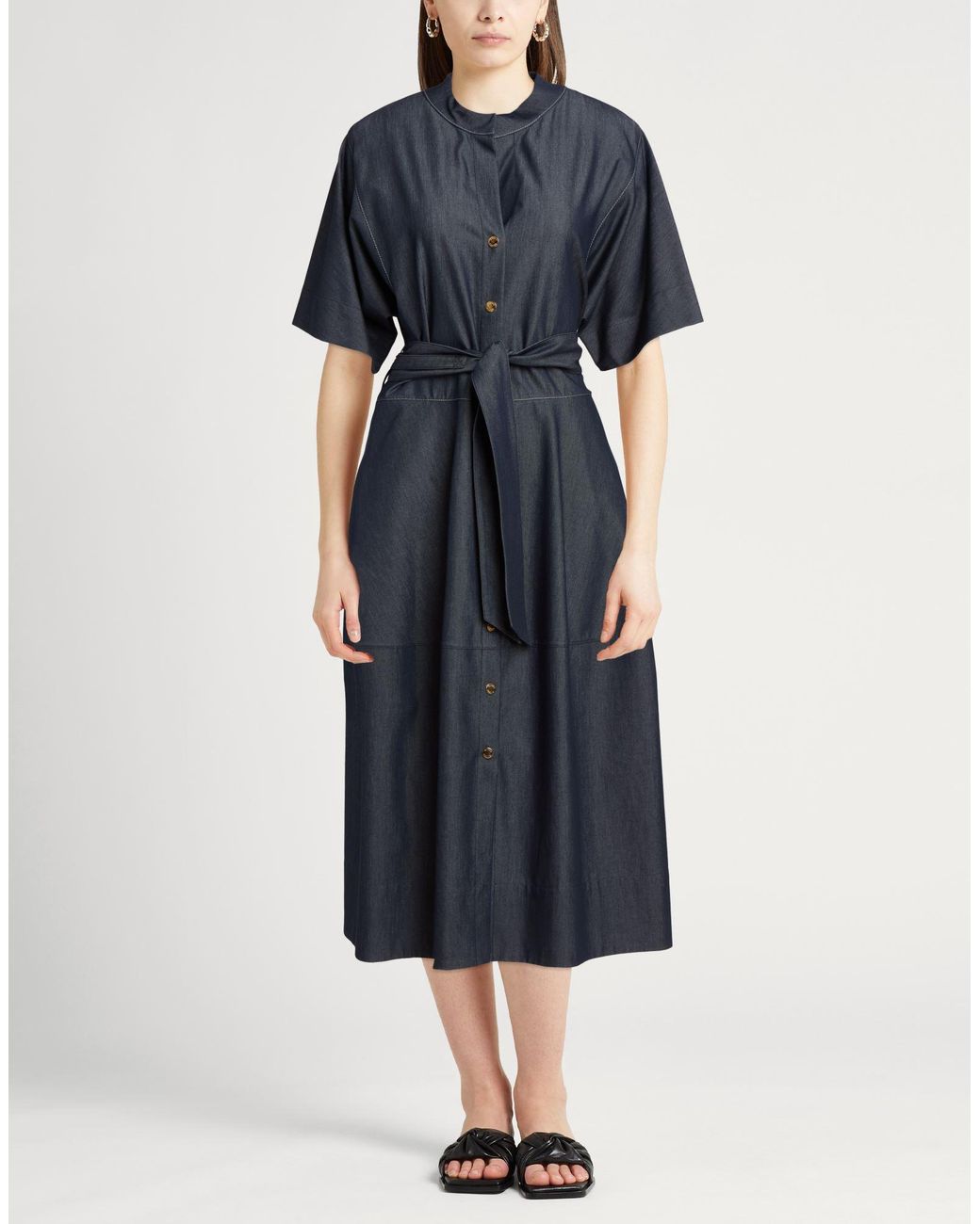 Moorer Blue Midi Dress