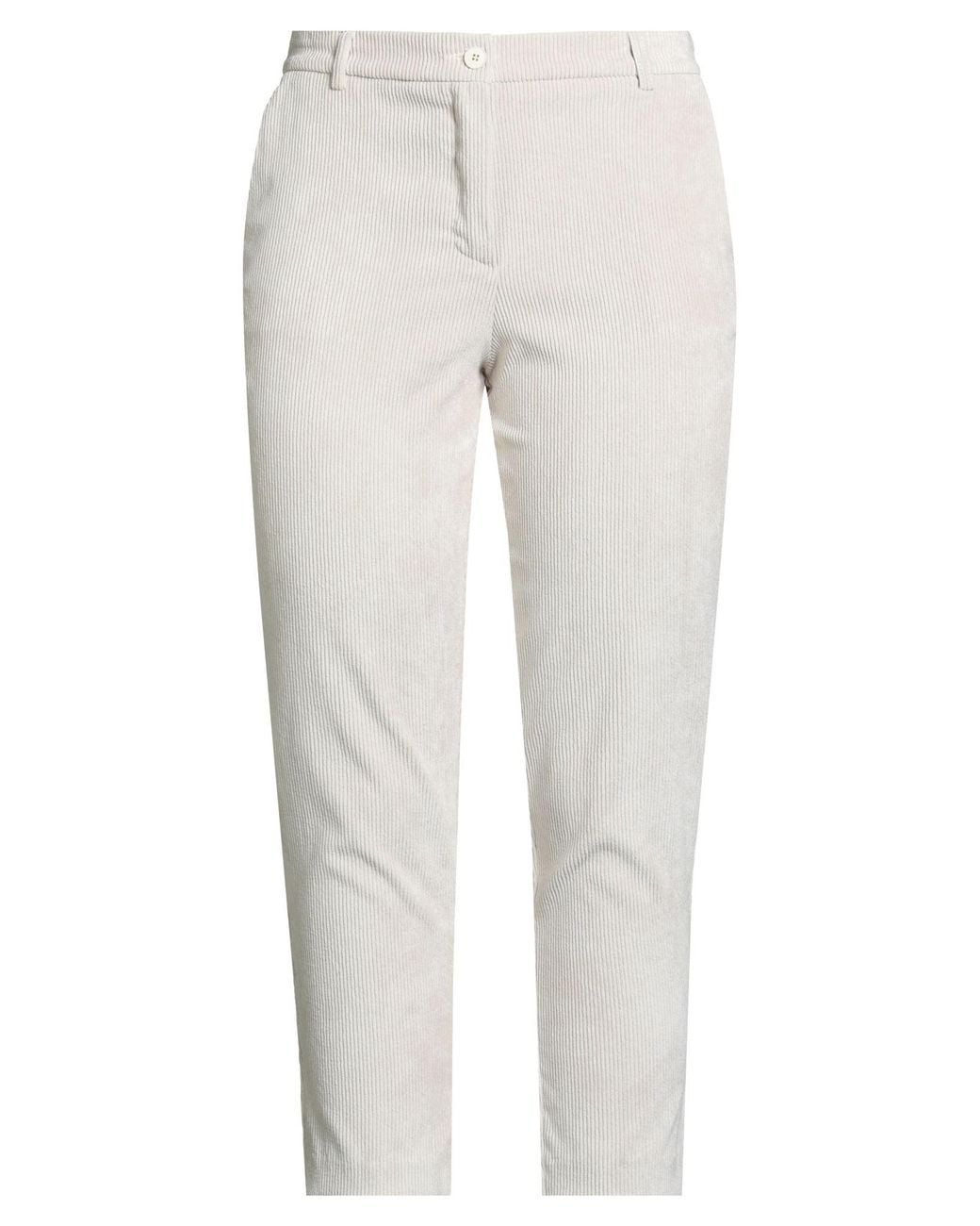 White Wise White Cream Pants Polyester, Nylon