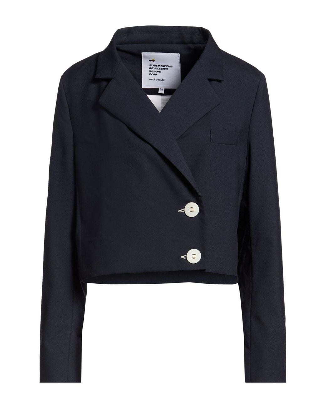 SALUT BEAUTE Blue Blazer Polyester, Viscose, Elastane