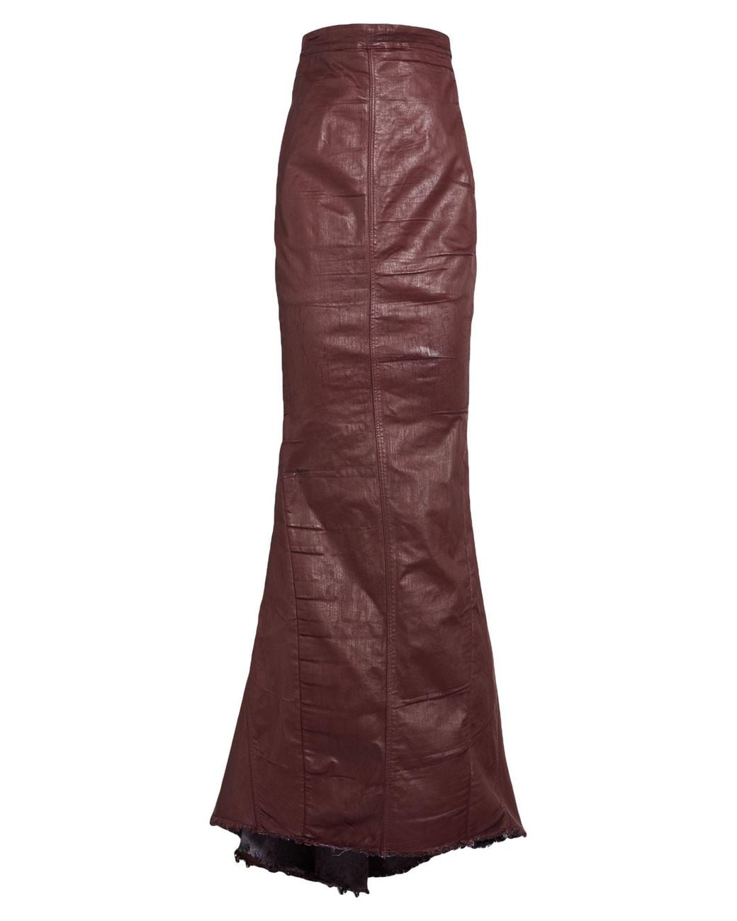 Rick Owens Red Burgundy Denim Skirt Cotton, Elastane, Synthetic Fibers