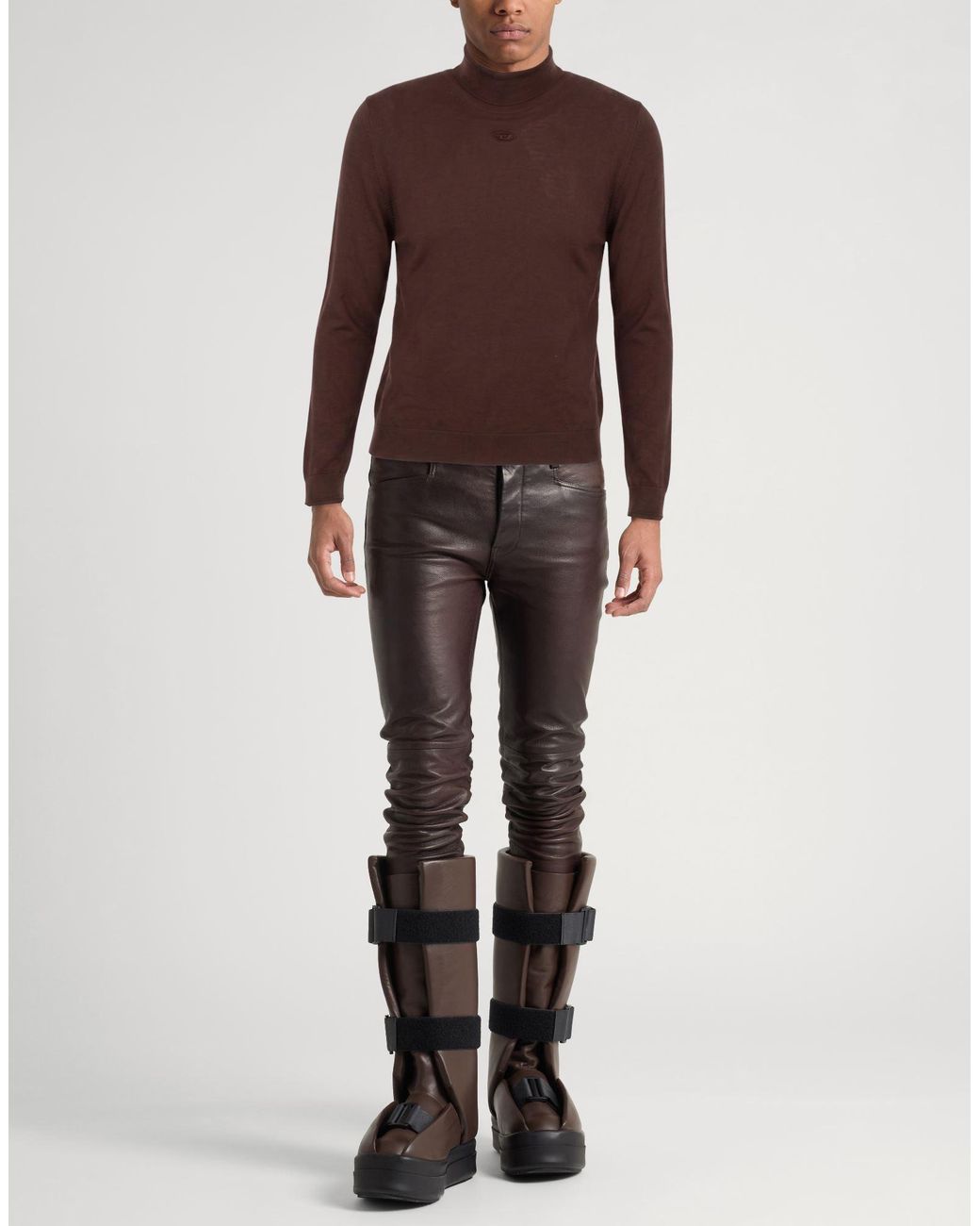 DIESEL Brown Turtleneck for men