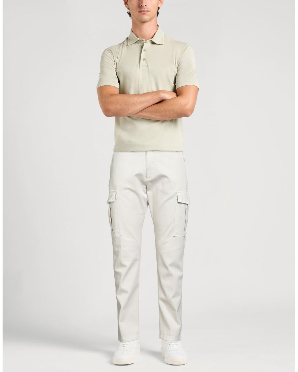 Eleventy White Ivory Pants Cotton, Elastane for men