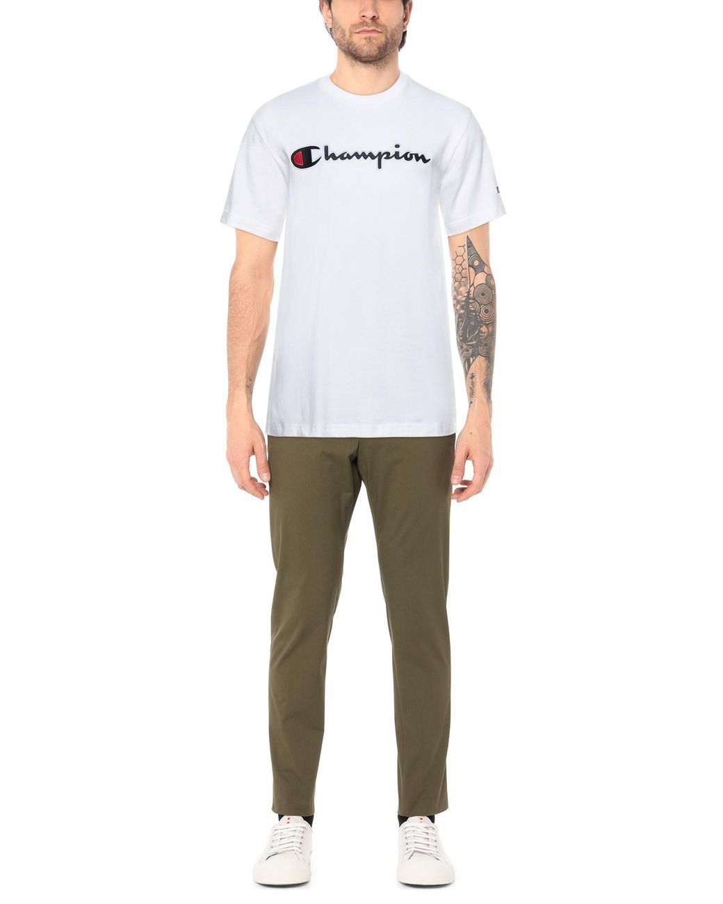 Champion Cotton T-shirt in White for 