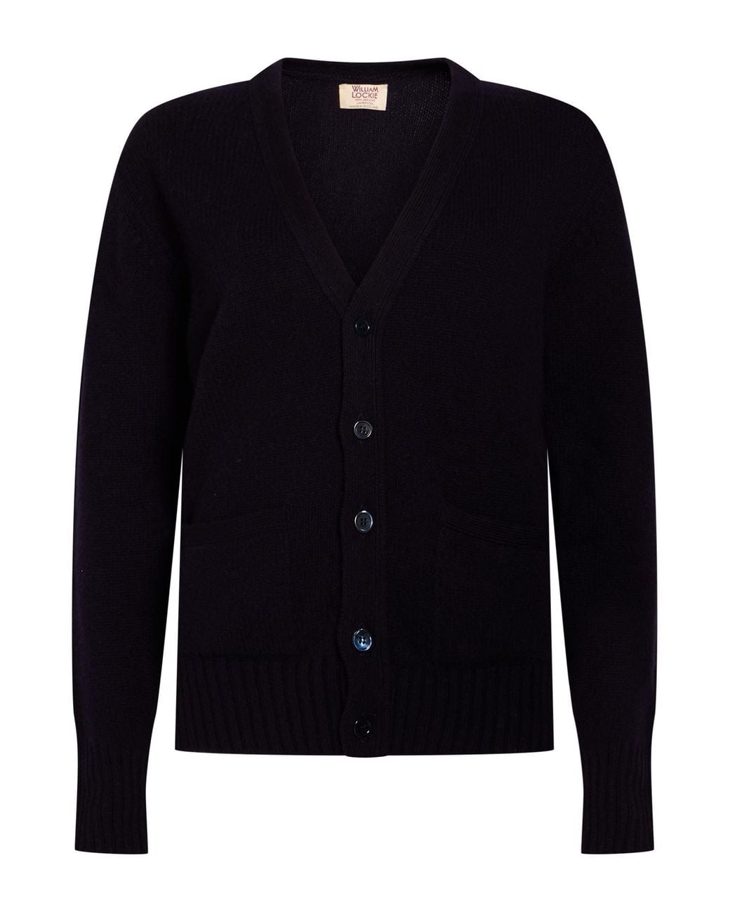 William Lockie Blue Midnight Cardigan Lambswool