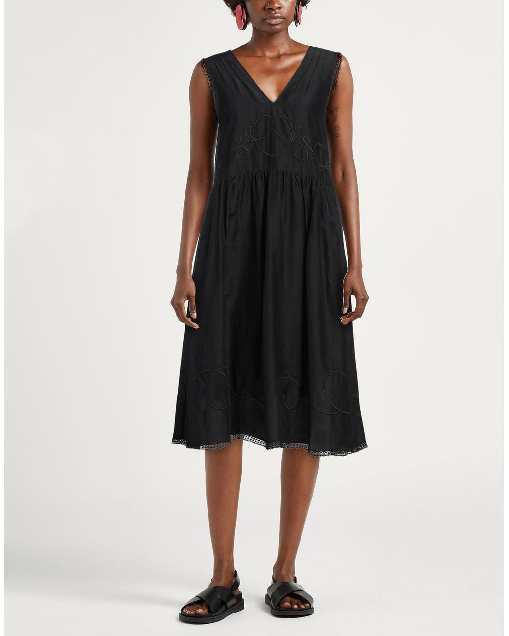 High Black Midi Dress