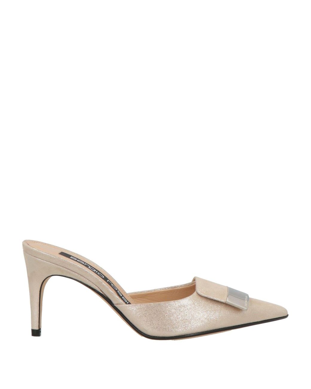 Sergio Rossi Natural Platinum Mules & Clogs Leather