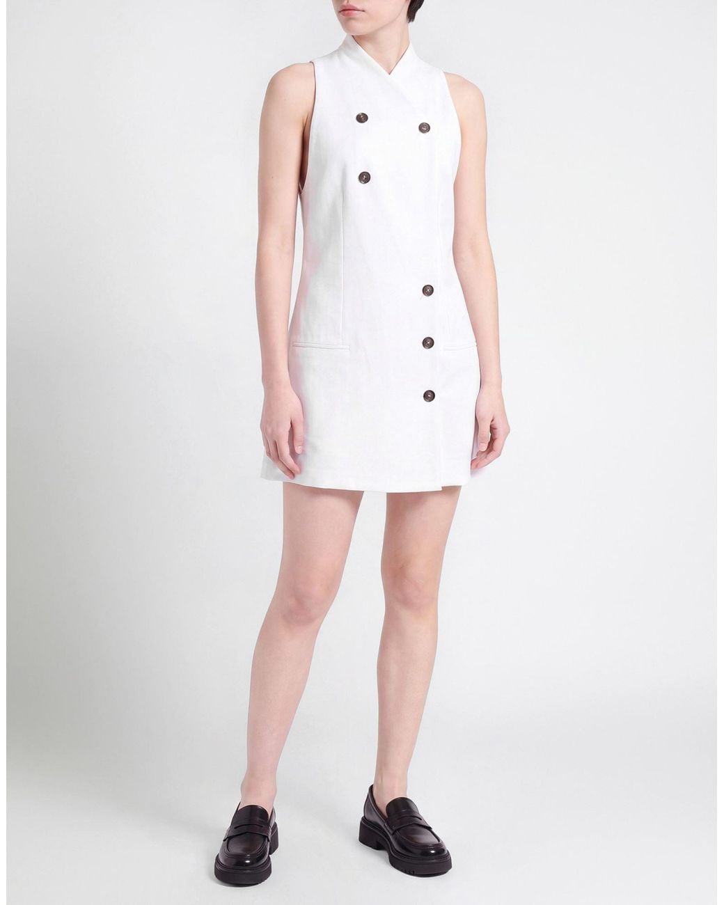 Ferragamo White Mini Dress Viscose, Polyamide, Elastane
