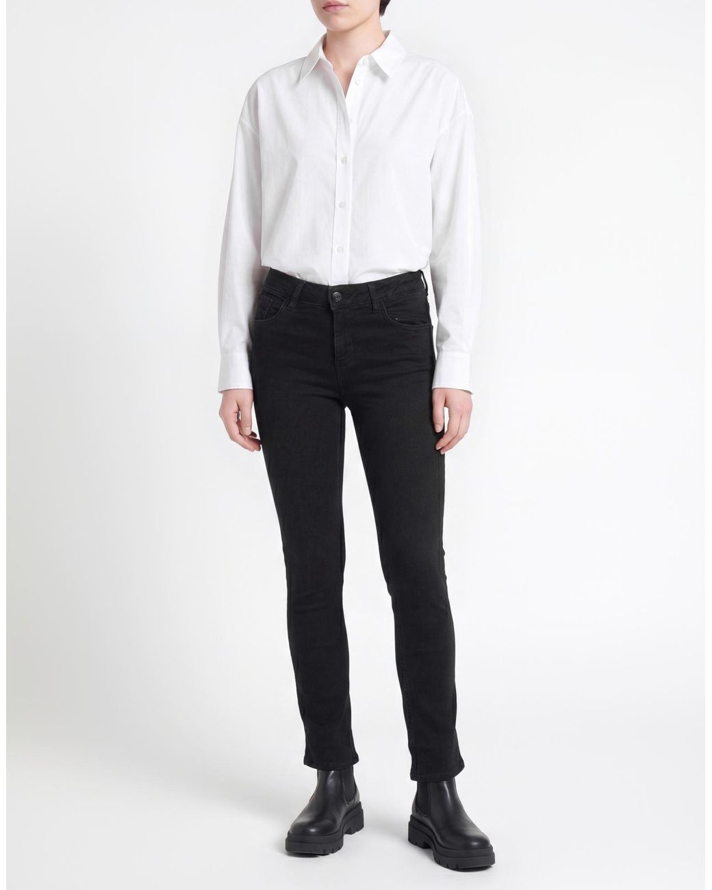 Rebel Queen Black Jeans Cotton, Elastane