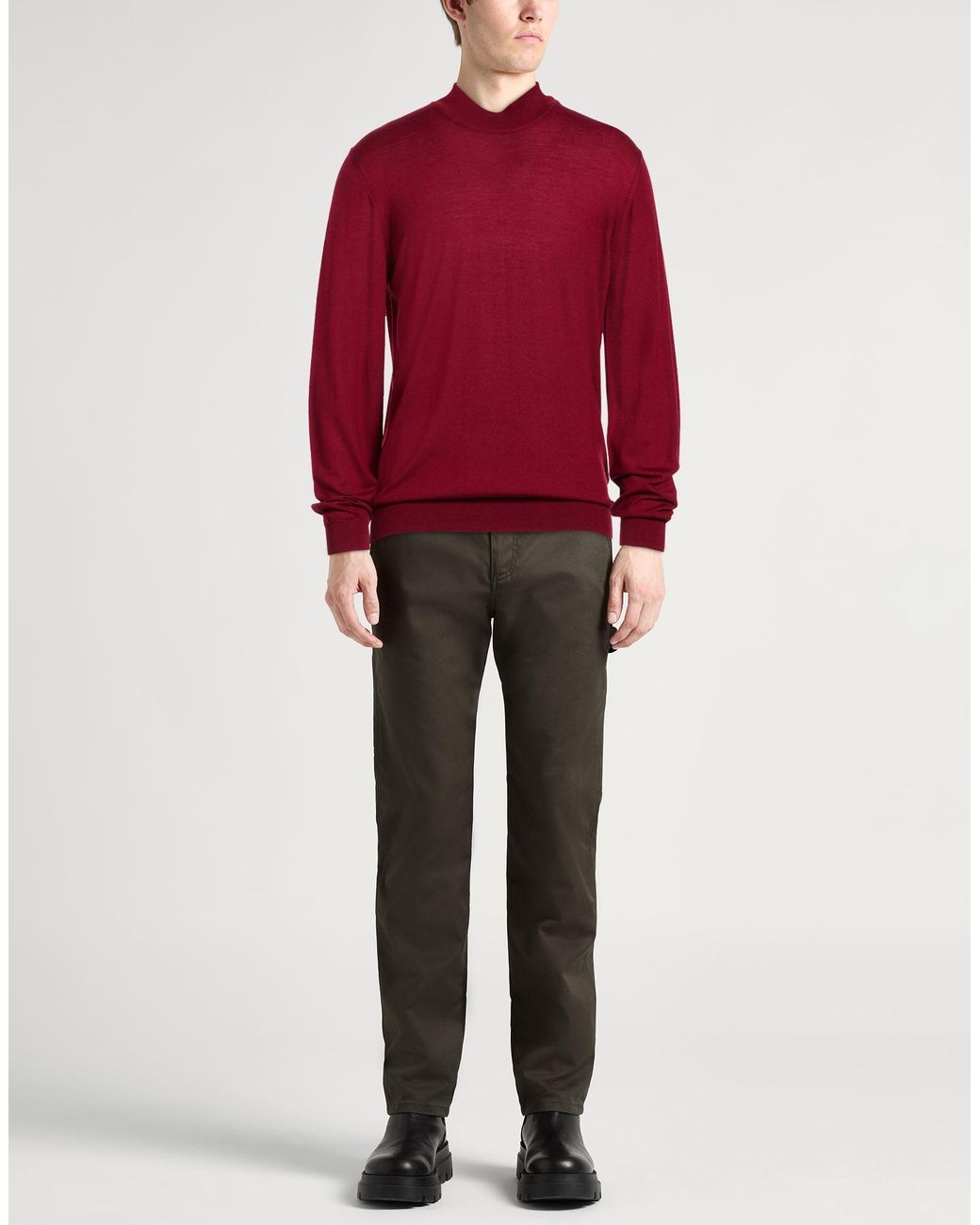 Fedeli Red Turtleneck Virgin Wool for men