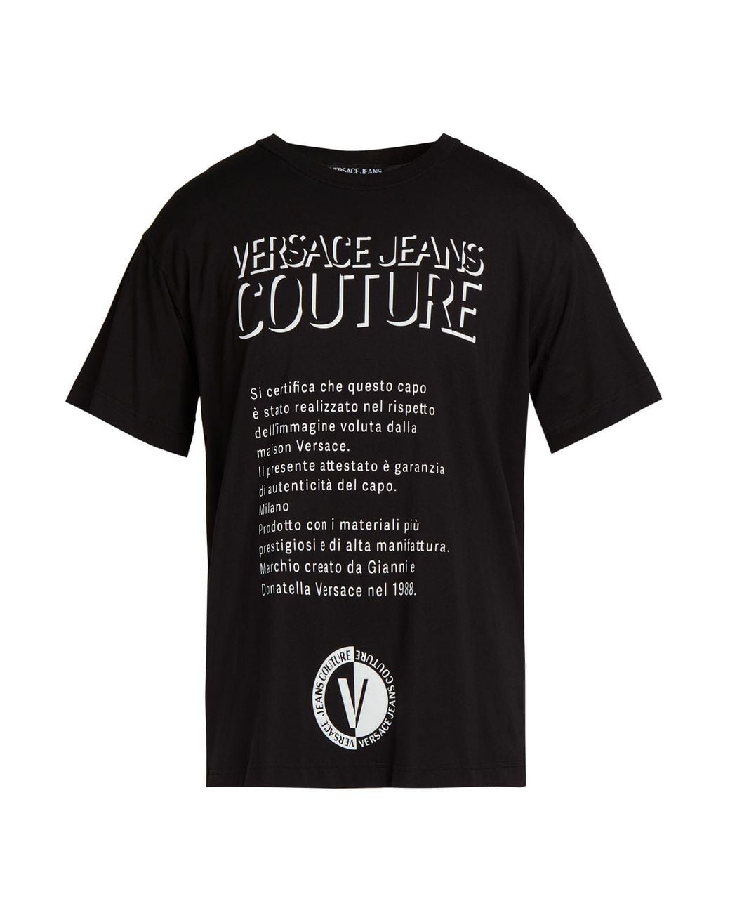Versace Jeans Couture Black T-Shirt Cotton for men