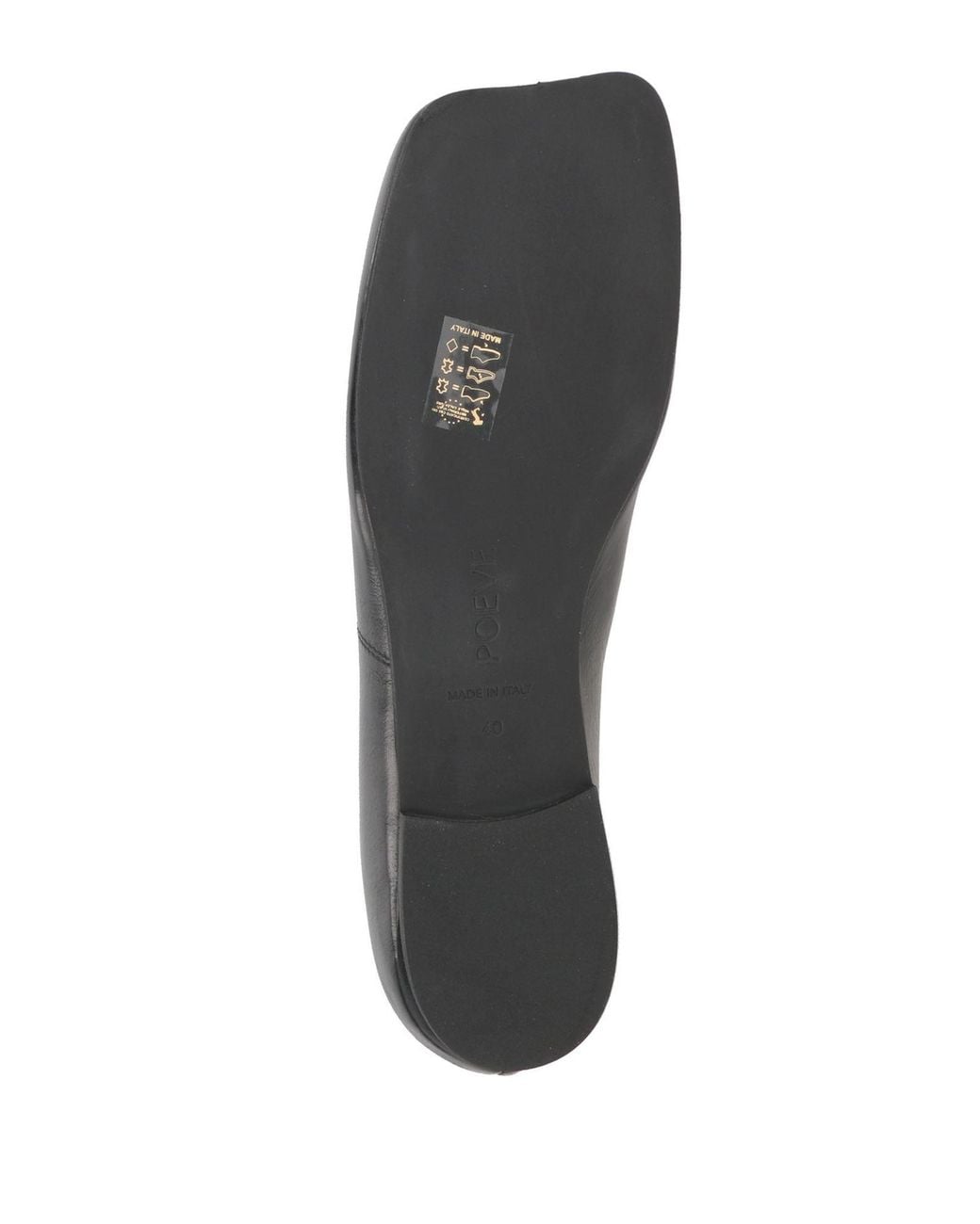 Poeve Gray Ballet Flats Leather