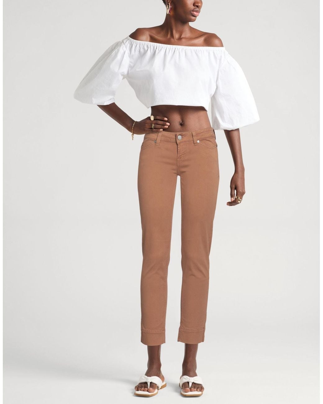 Jacob Cohen Brown Pants Cotton, Elastane