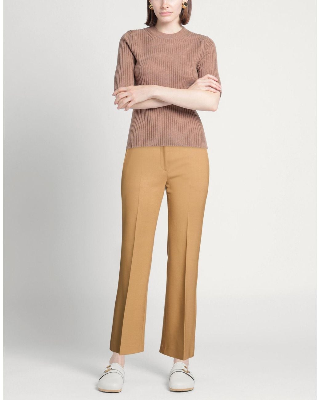 Incotex Natural By Slowear Camel Pants Cotton