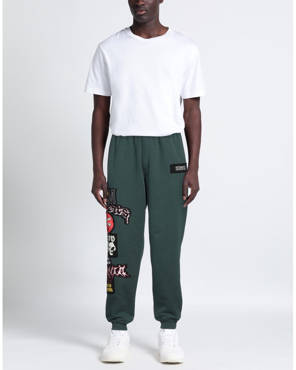 Vetements Green Pants Cotton, Elastane, Polyester for men