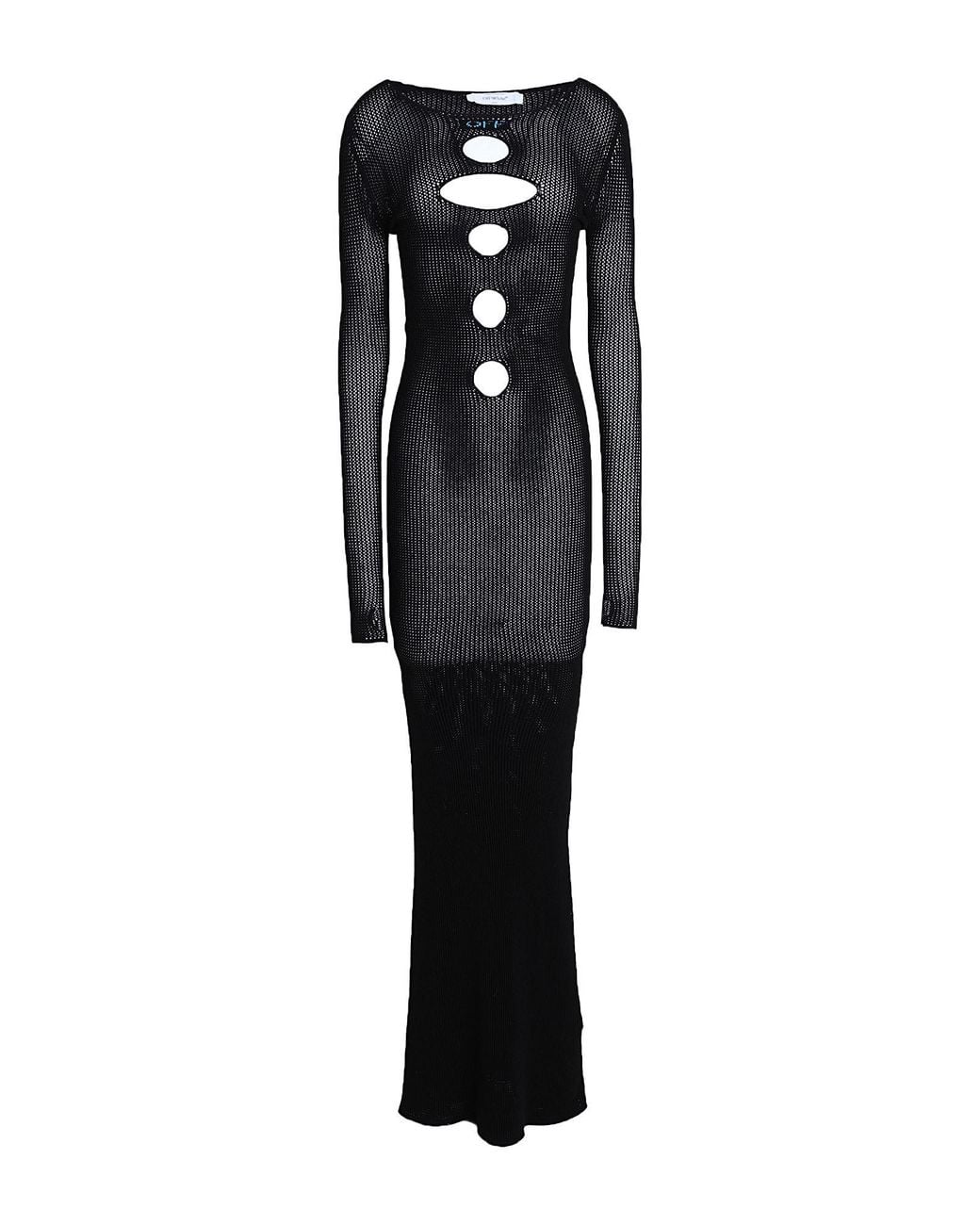 Off-White c/o Virgil Abloh Black Maxi Dress Viscose, Polyester