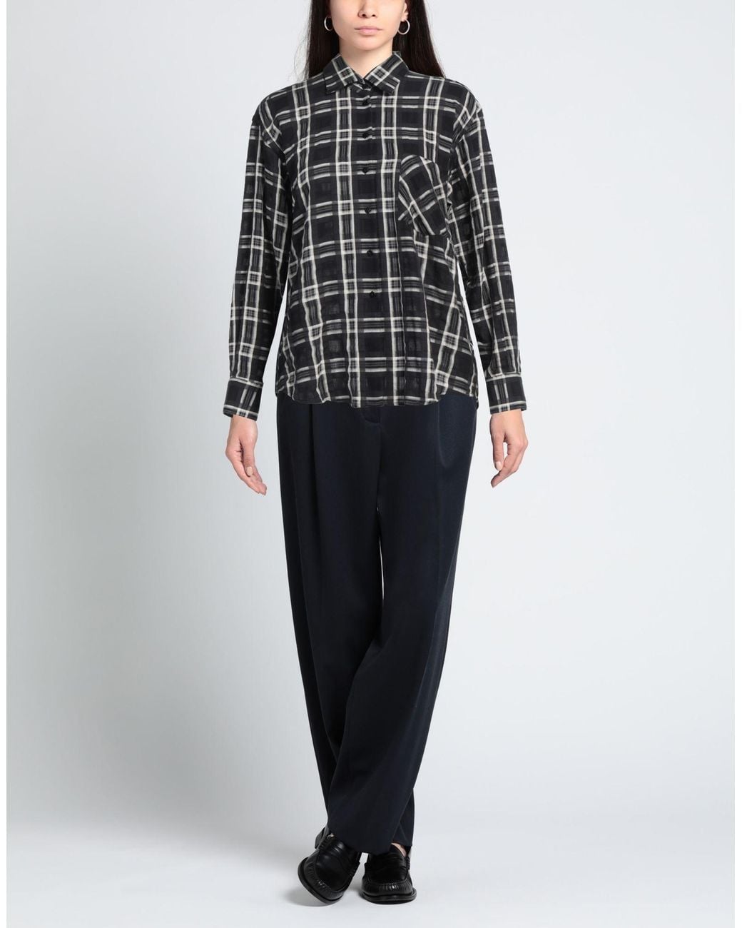 Xacus Black Shirt Cotton, Wool, Elastane