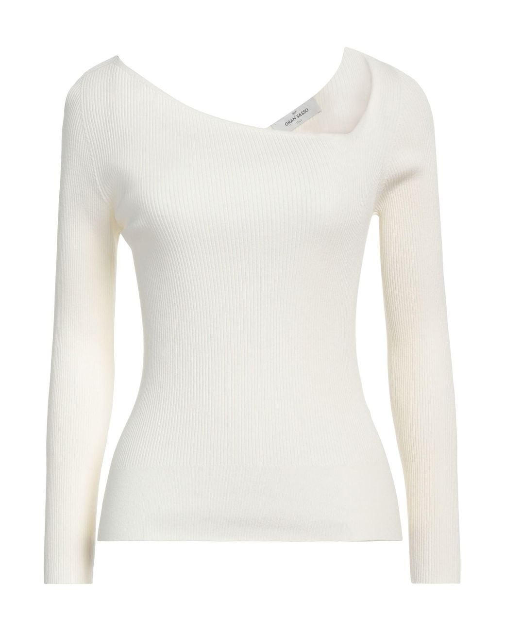 Gran Sasso White Sweater Viscose, Polyester