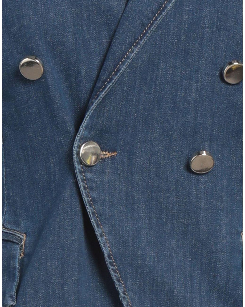 Liu Jo Blue Denim Outerwear Cotton, Polyester, Elastane