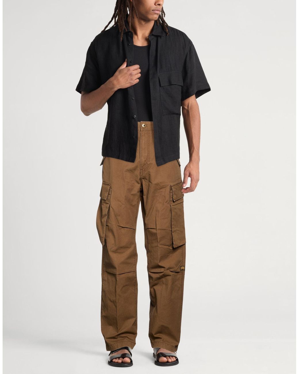 G-Star Brown Chocolate Pants Cotton for men