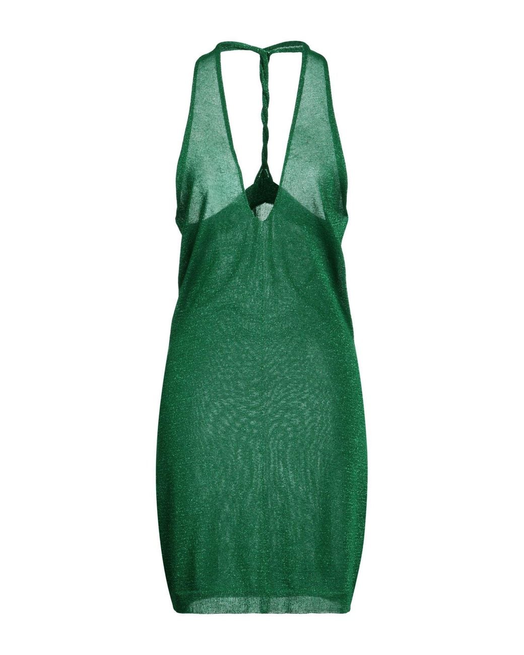 Circus Hotel Green Dark Mini Dress Viscose, Polyester