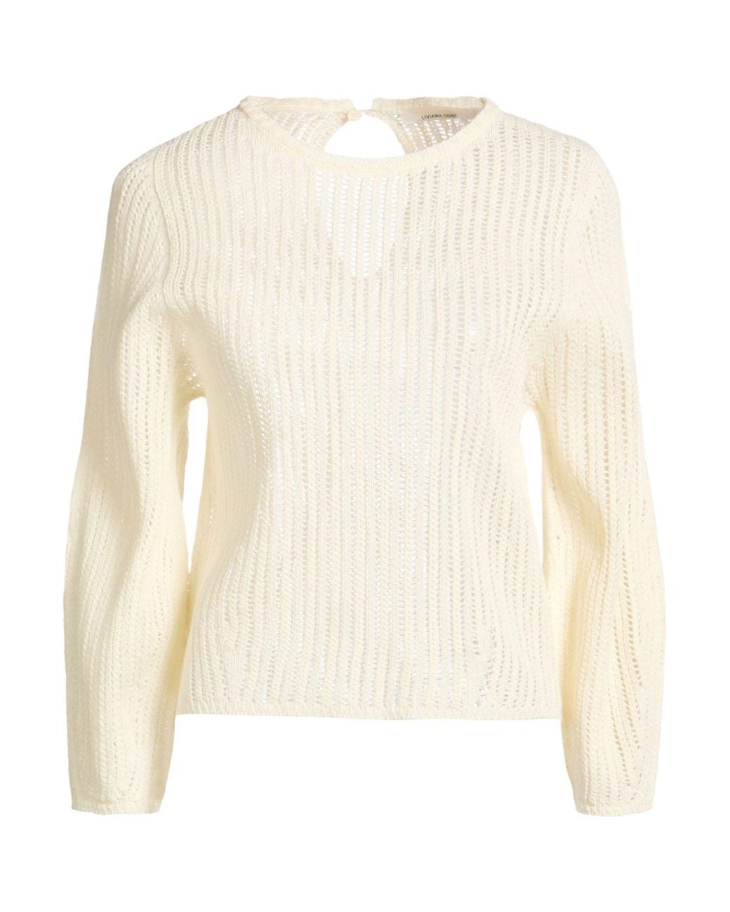 Liviana Conti White Ivory Sweater Cotton, Polyamide