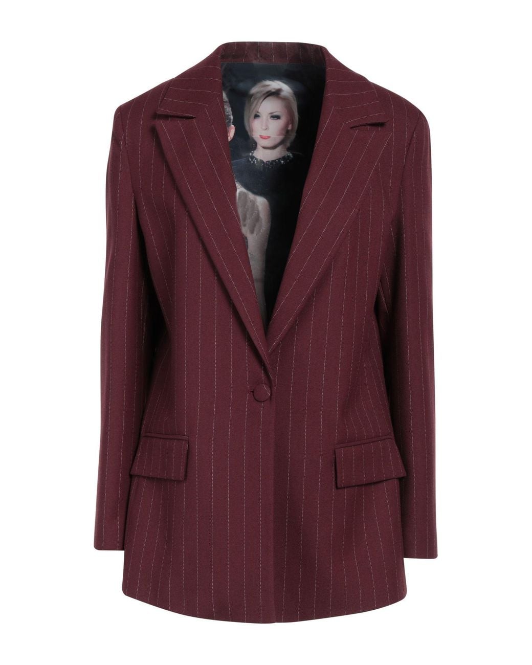 Cristinaeffe Purple Burgundy Blazer Polyester, Viscose, Elastane