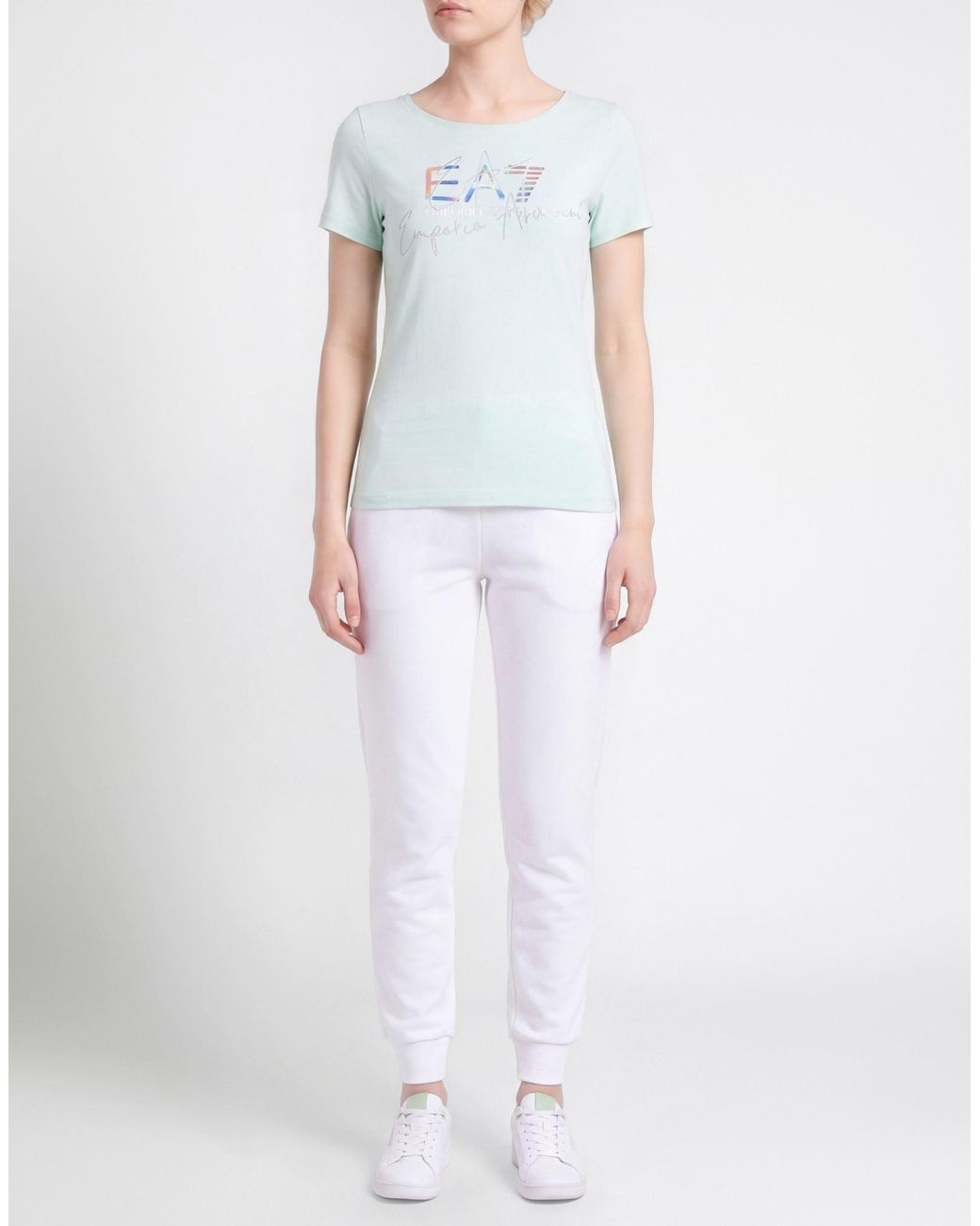 EA7 Blue T-Shirt Cotton, Elastane