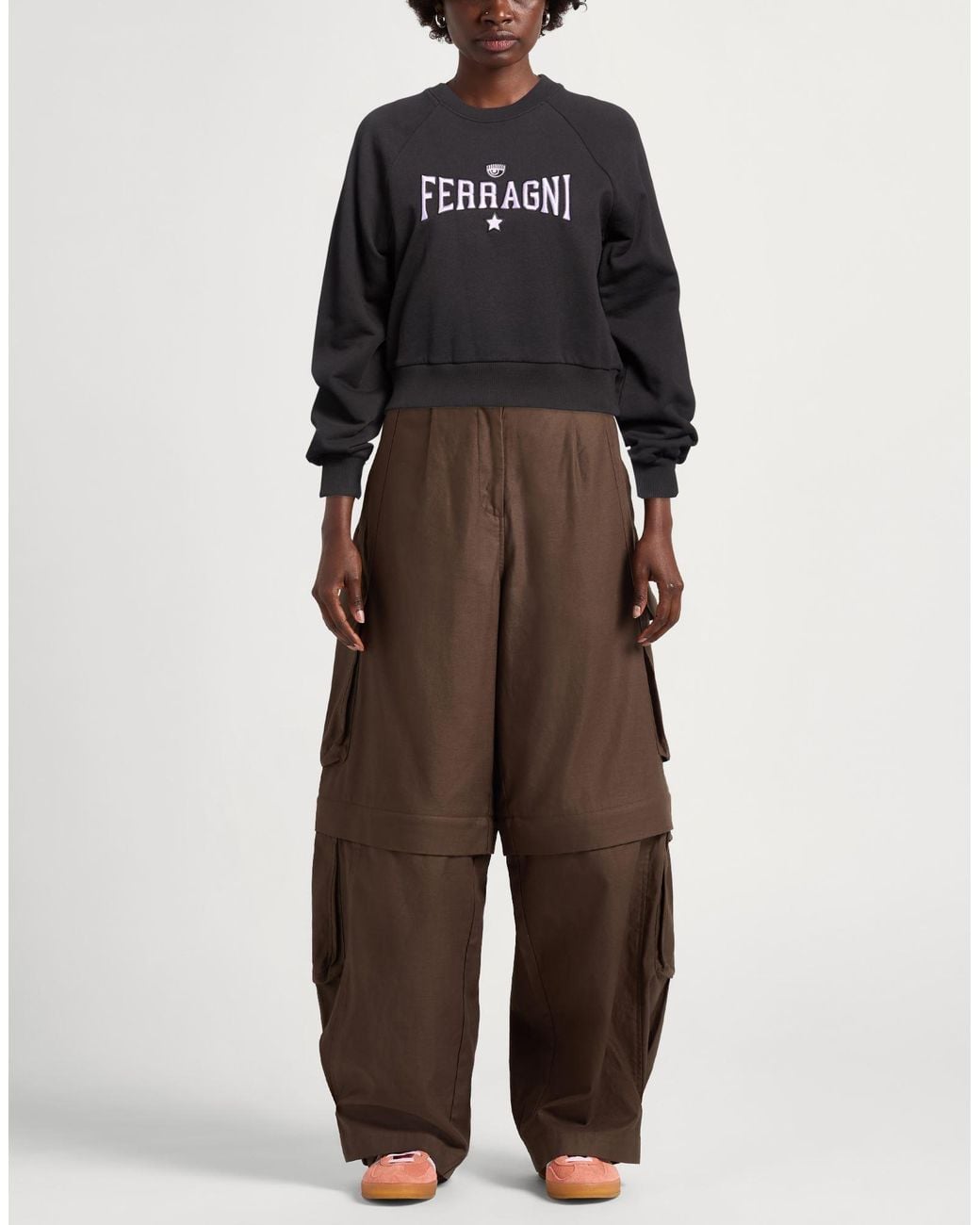 Chiara Ferragni Black Sweatshirt Cotton, Elastane