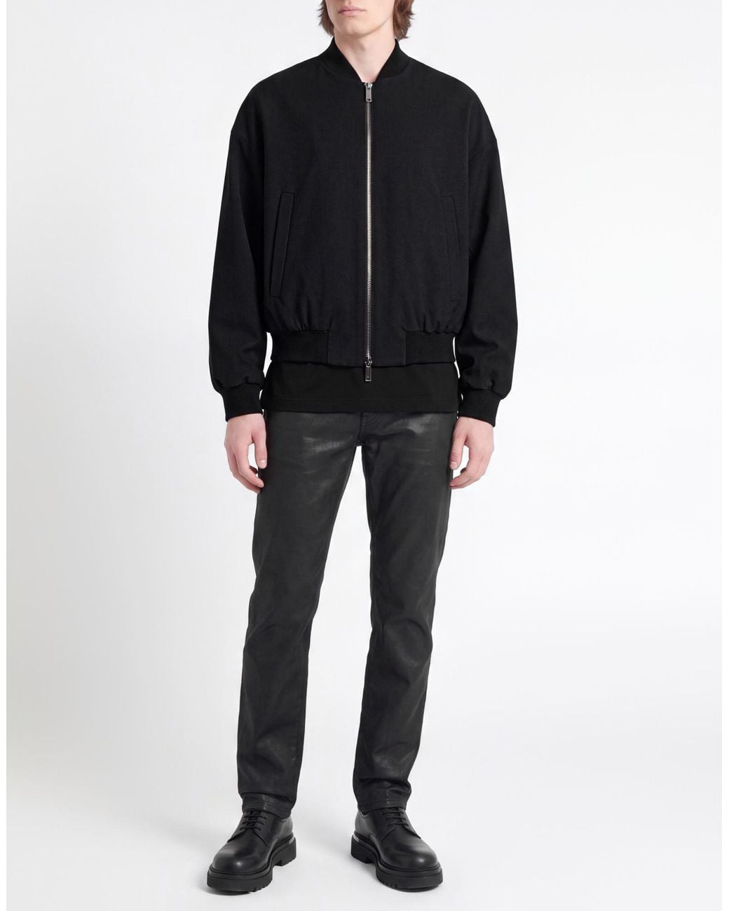 DSquared² Black Jacket Polyester, Virgin Wool, Elastane for men