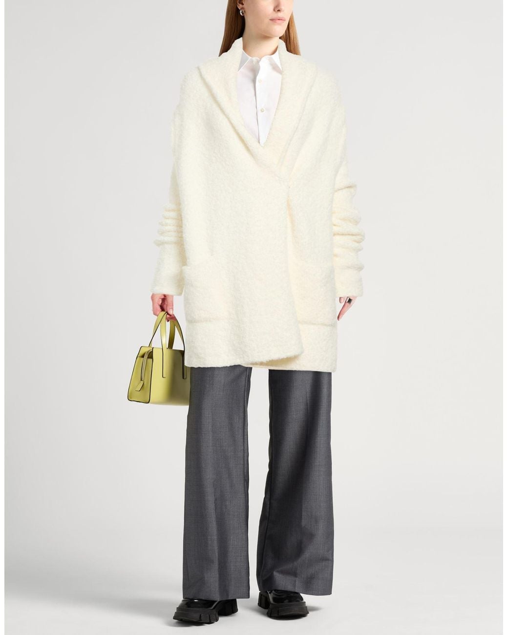 Carla G White Cardigan Polyacrylic, Wool, Polyamide, Alpaca Wool, Elastane